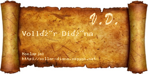Vollár Diána névjegykártya